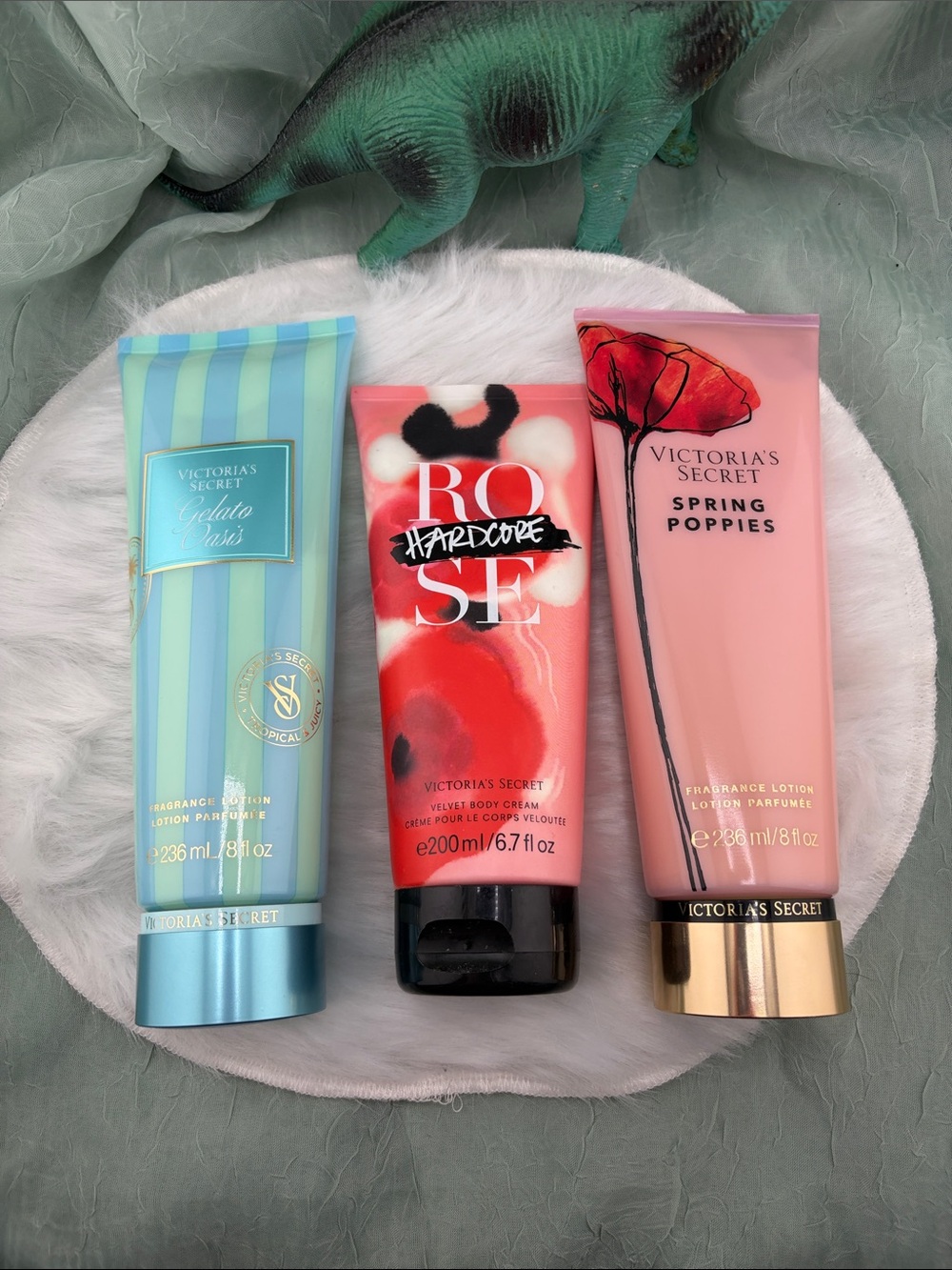 Victoria's Secret Gelato Oasis, Spring Poppies, Rose Hardcore Lotion - set of 3